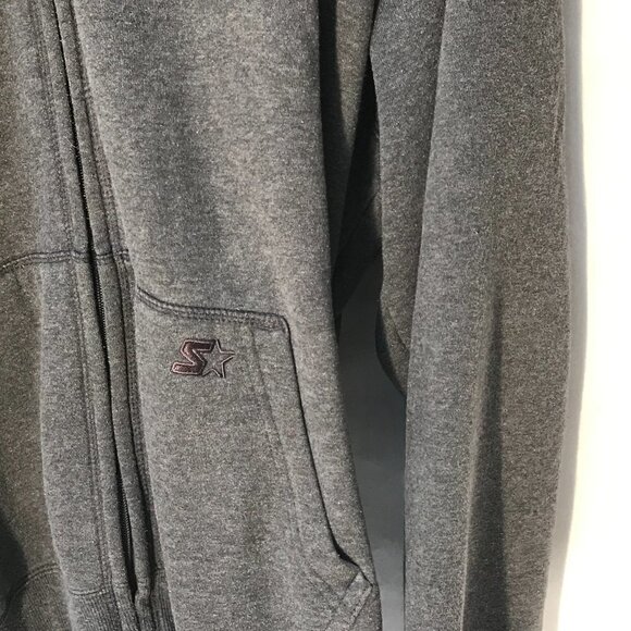 Starter Zip Up Size XXL 2XL Gray Sports Sweater Hoodie Vintage Hood Sweatshirt - Picture 4 of 7